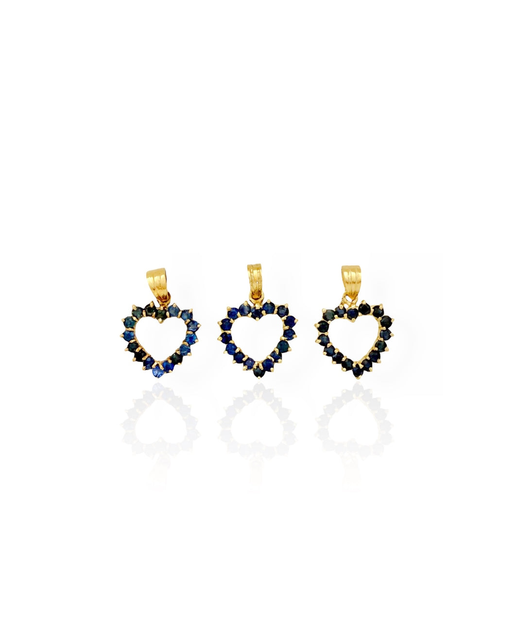 14k Gold Sapphire Heart Charms