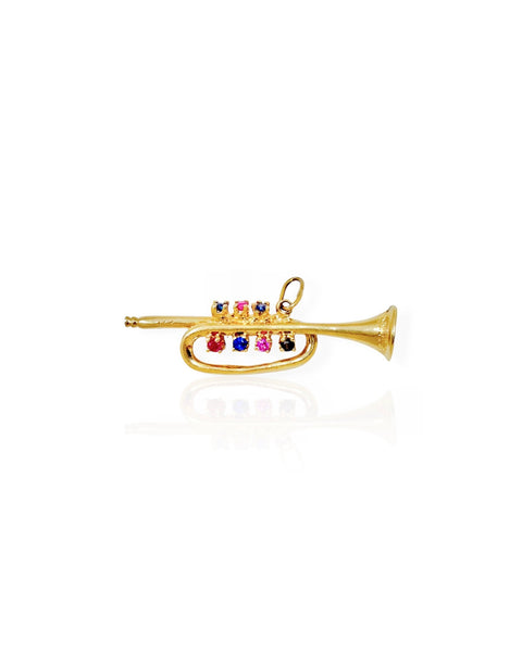 14k Gold Trumpet Charm