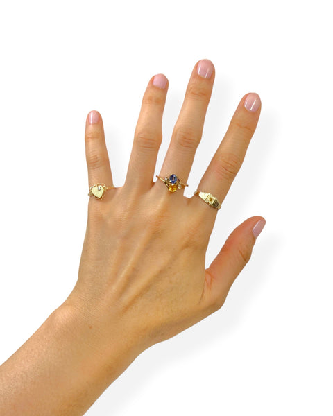 14k Gold Double Sapphire Ring (6.5)