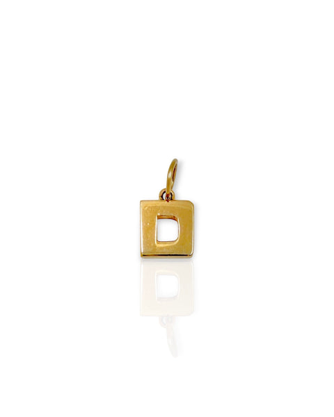 14k Gold Letter D Charm