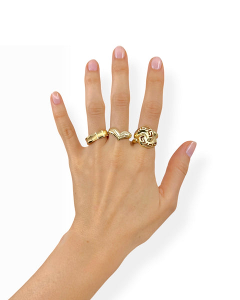 14k Gold Faceted Ring (8.75)