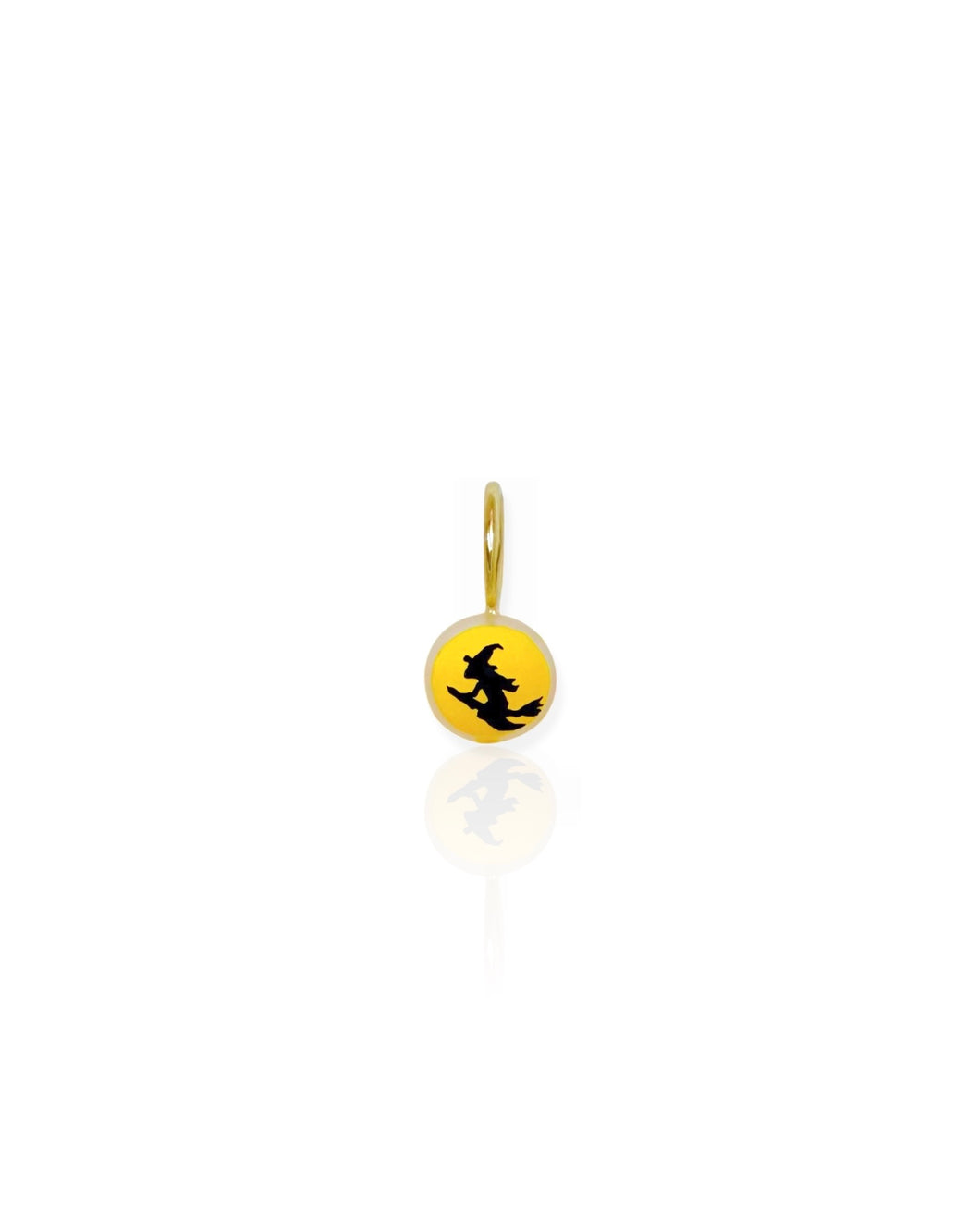14k Gold Witch Pearl Charm