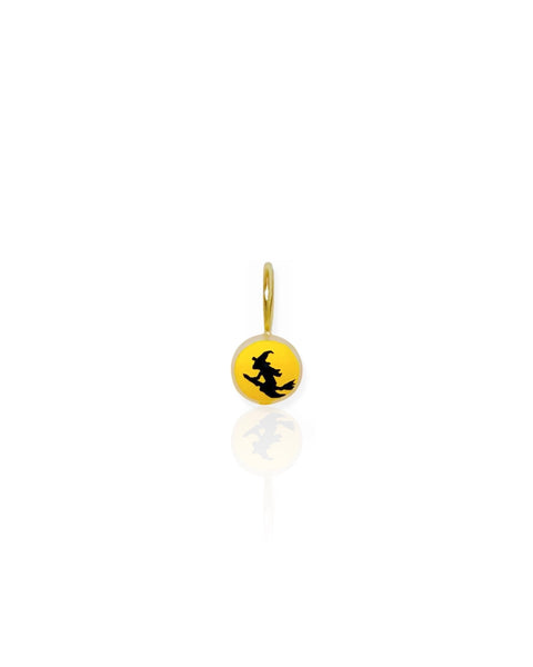14k Gold Witch Pearl Charm