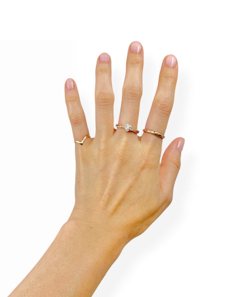 14k Rose Gold Diamond Heart Ring (7.5)