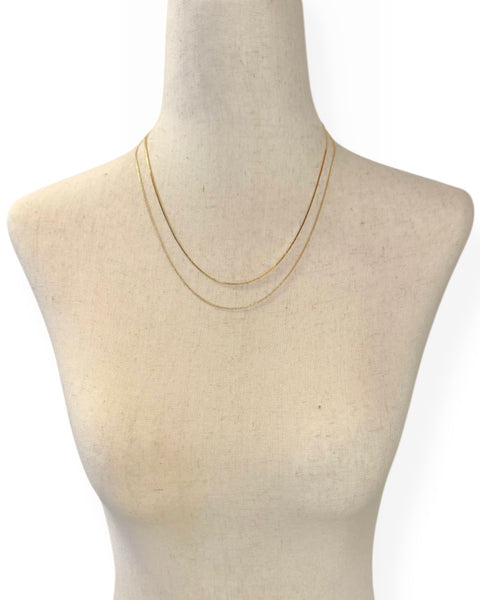 14k Gold Box Chain Necklace (18.25")