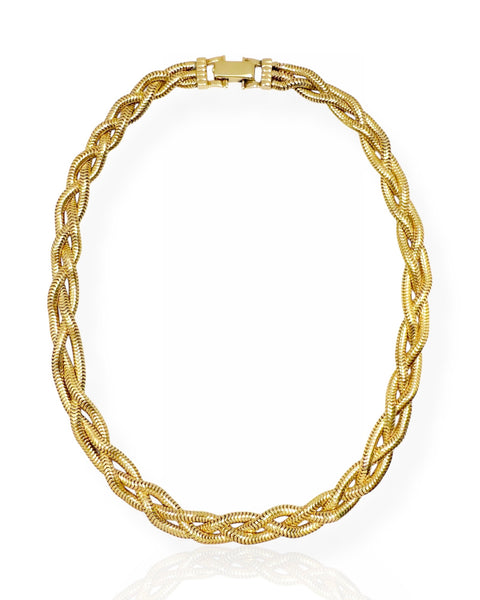 14k Gold Braided Snake Chain Necklace (16