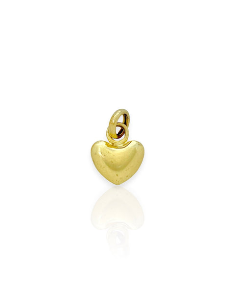 14k Gold Puffy Heart Charm