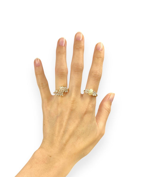 14k Gold Diamond Laurel Ring (7.5)