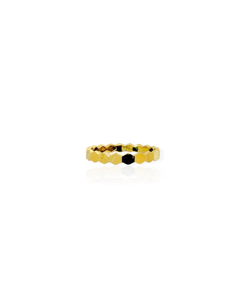 18k Gold Faceted Ring (7.5)