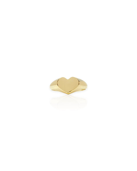 14k Gold Heart Signet Ring (5.75)