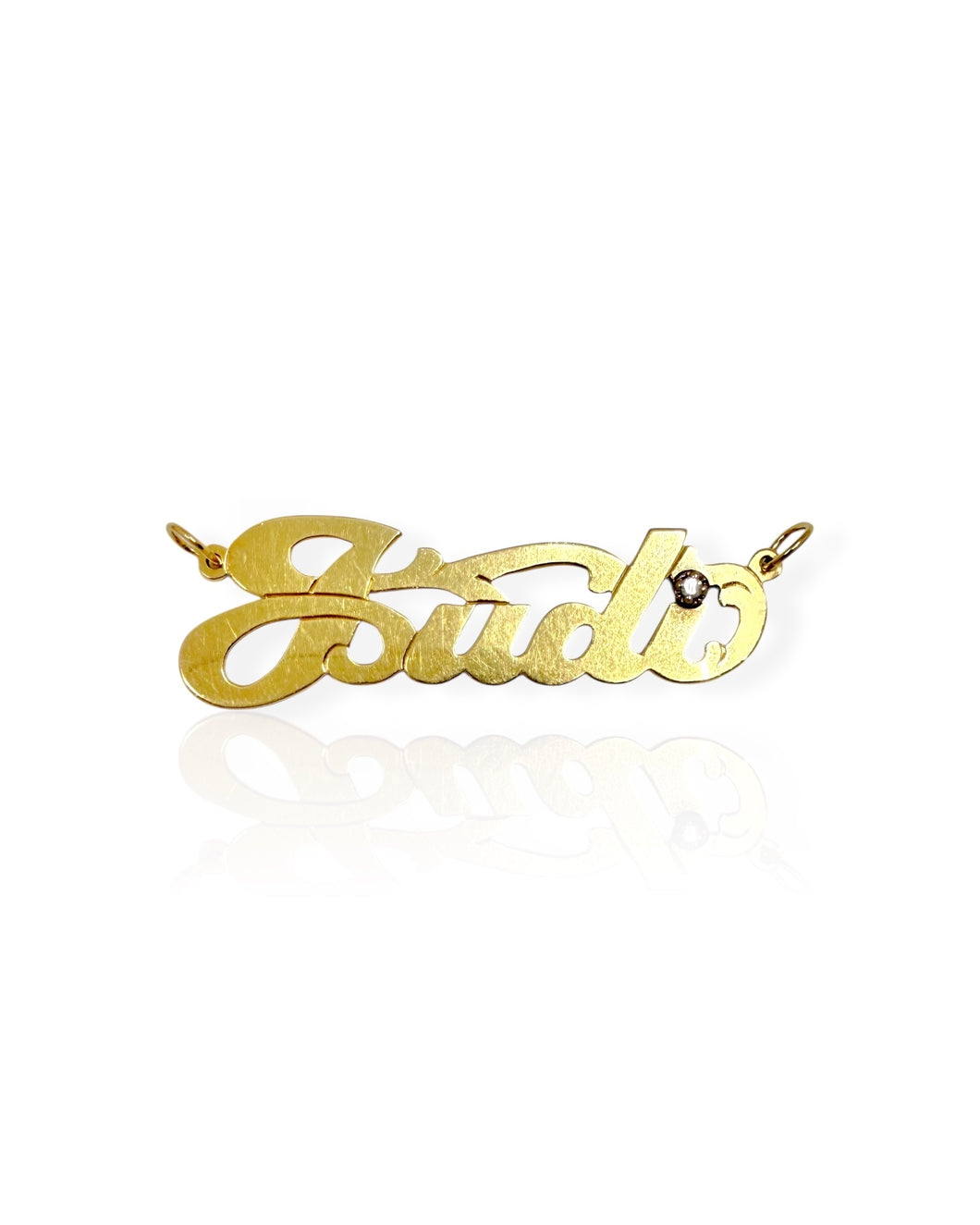 14k Gold Judi Nameplate Charm