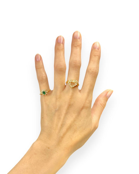 14k Gold Emerald Flower Ring (4)