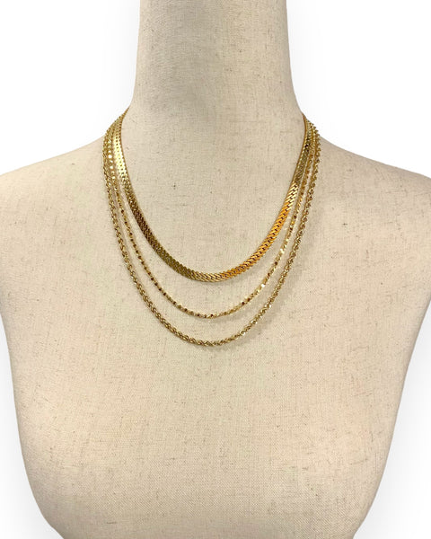 14k Gold Beaded Necklace (19.75")