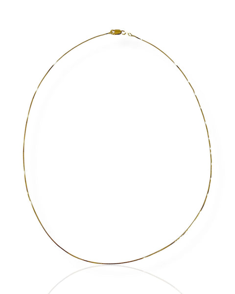 14k Gold Box Chain Necklace (18.25