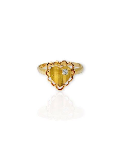14k Gold Laced Heart Ring (4.75)