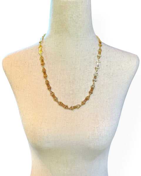 14k Gold Column Chain Necklace (19.875", 23")