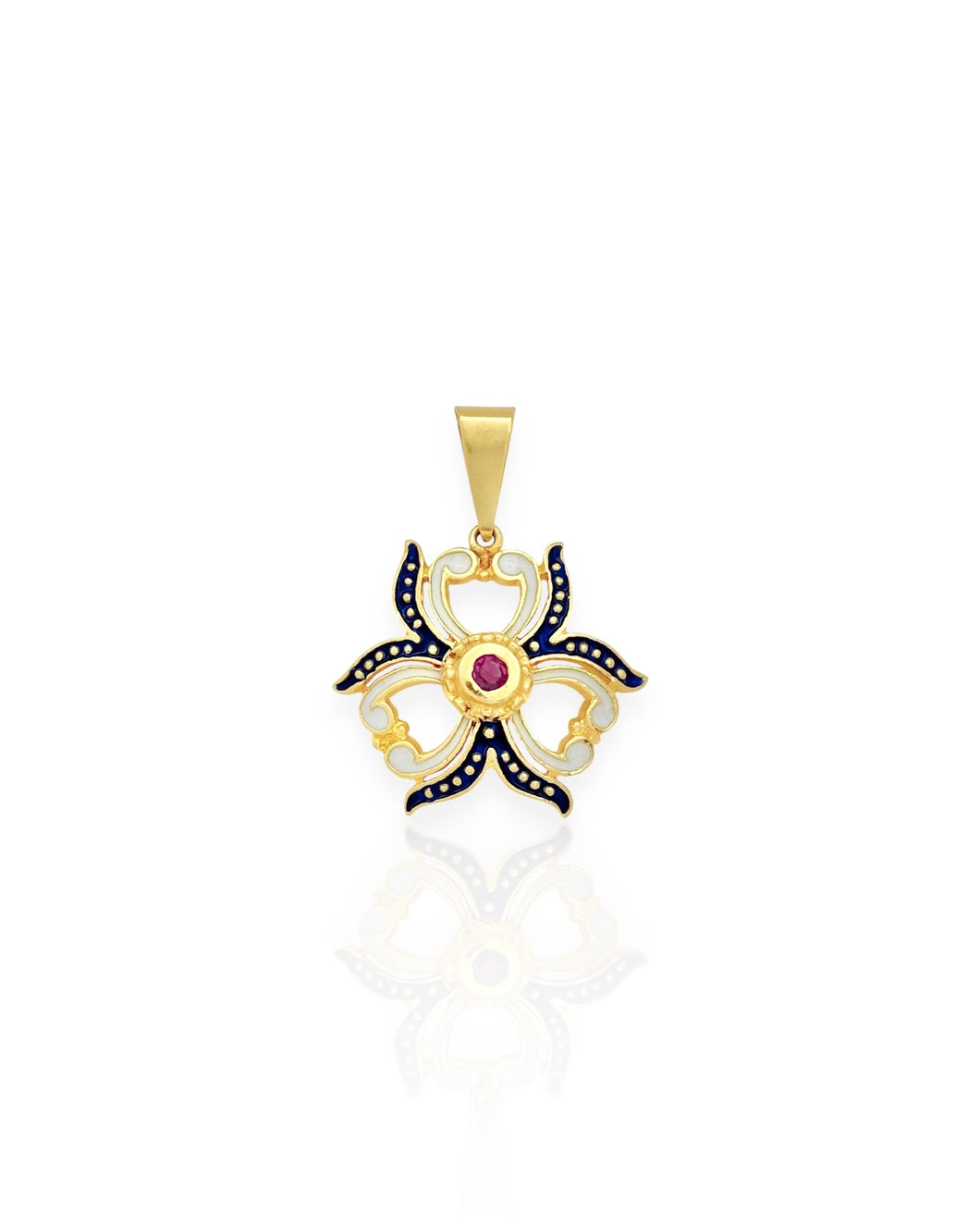 18k Gold Enamel Charm