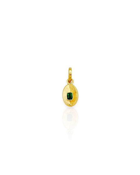 18k Gold Emerald Charm