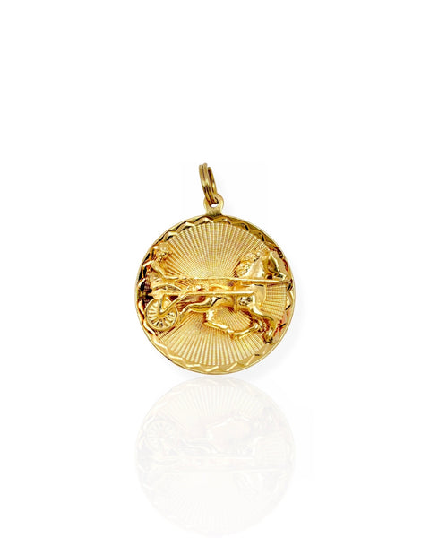 14k Gold Horse and Carriage Charm