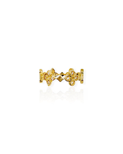 14k Gold Flower and Clover Ring (8)
