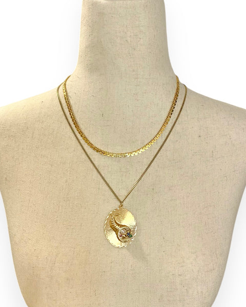 18k Gold Fancy Link Chain Necklace (17.625")