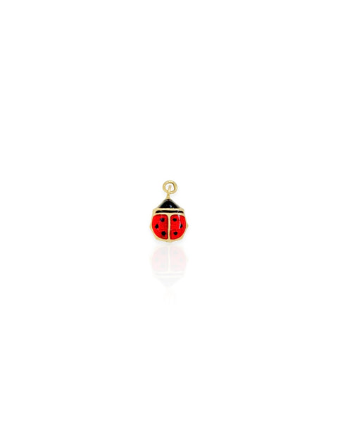 14k Gold Enamel Ladybug Charms