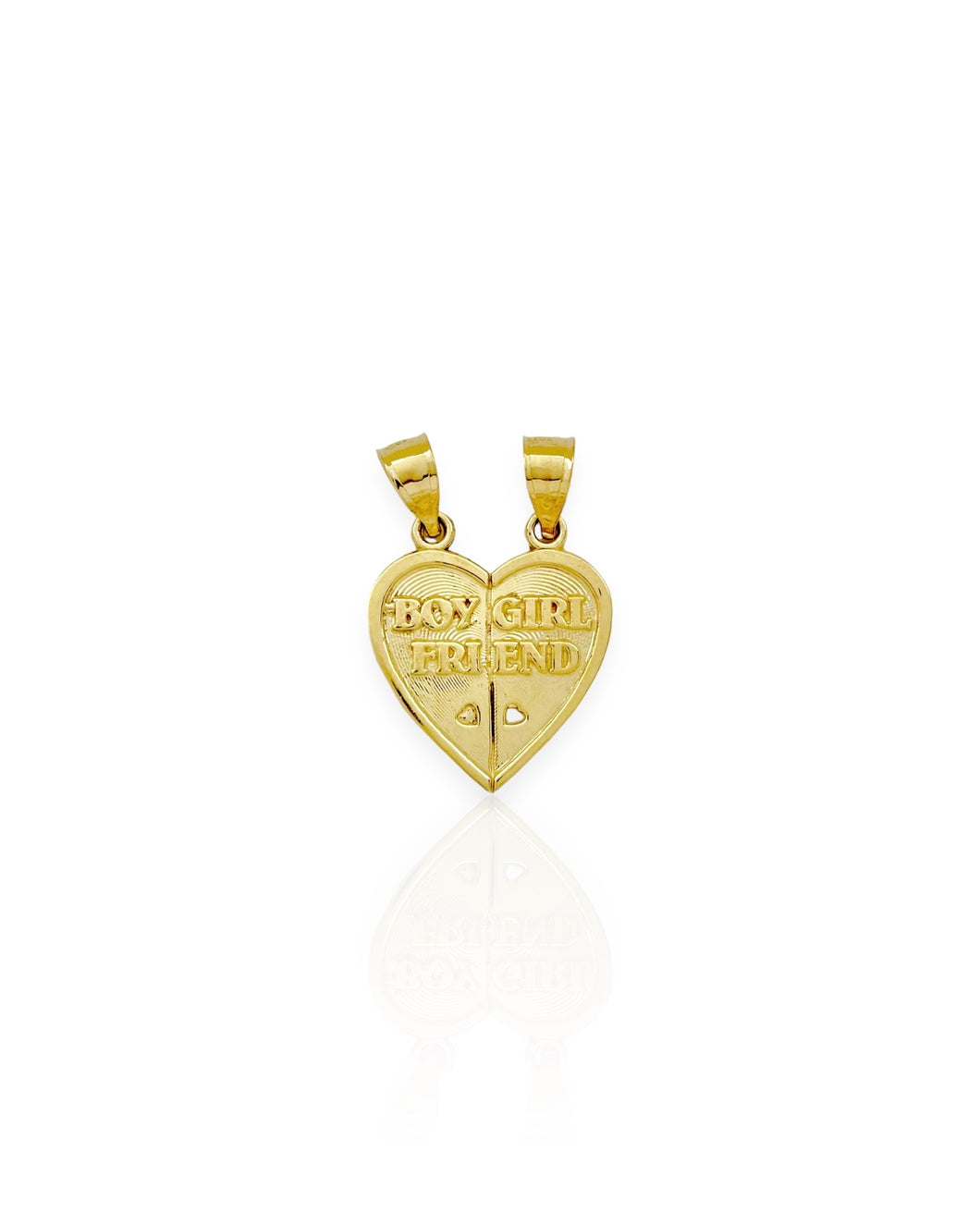 14k Gold Boyfriend/Girlfriend Heart Charm