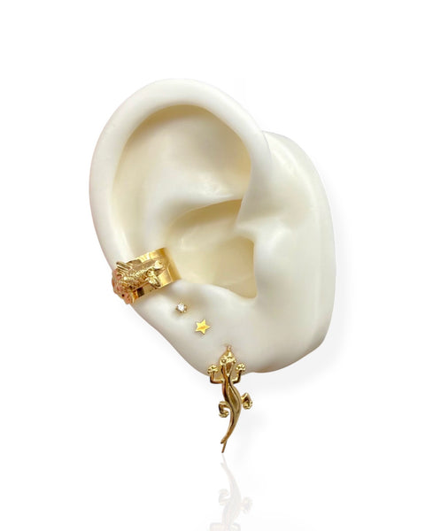 14k Gold Lizard Earring