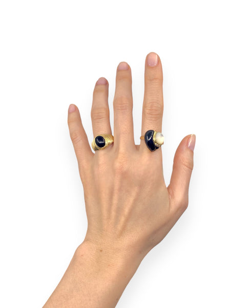 14k Gold Onyx and Mother of Pearl Heart Ring (7)