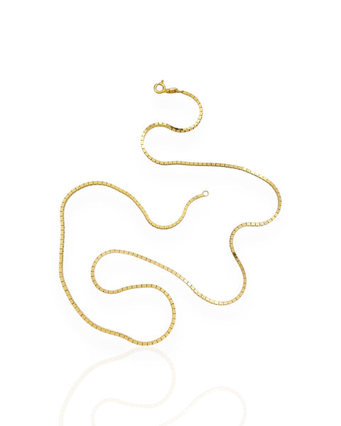14k Gold Box Chain Necklace (20.25