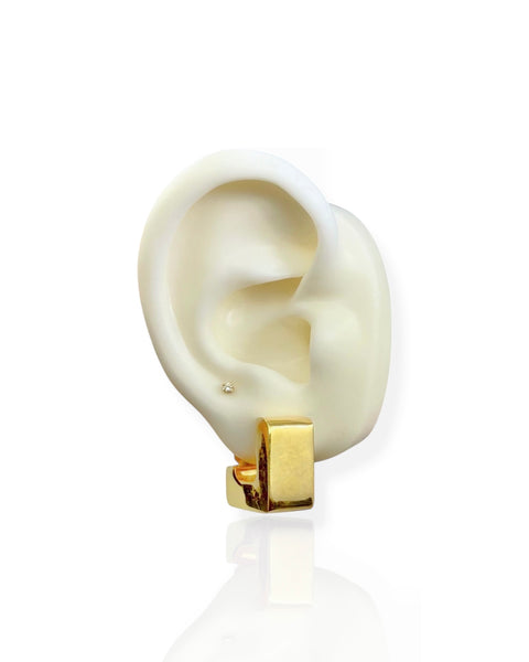 18k Gold Square Hoop Earrings