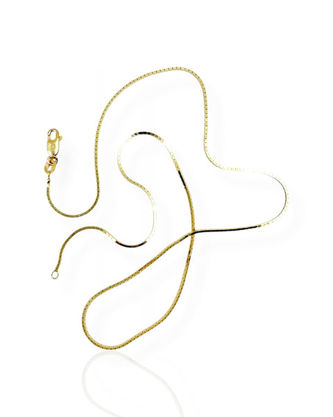 14k Gold Box Chain Necklace (18.25