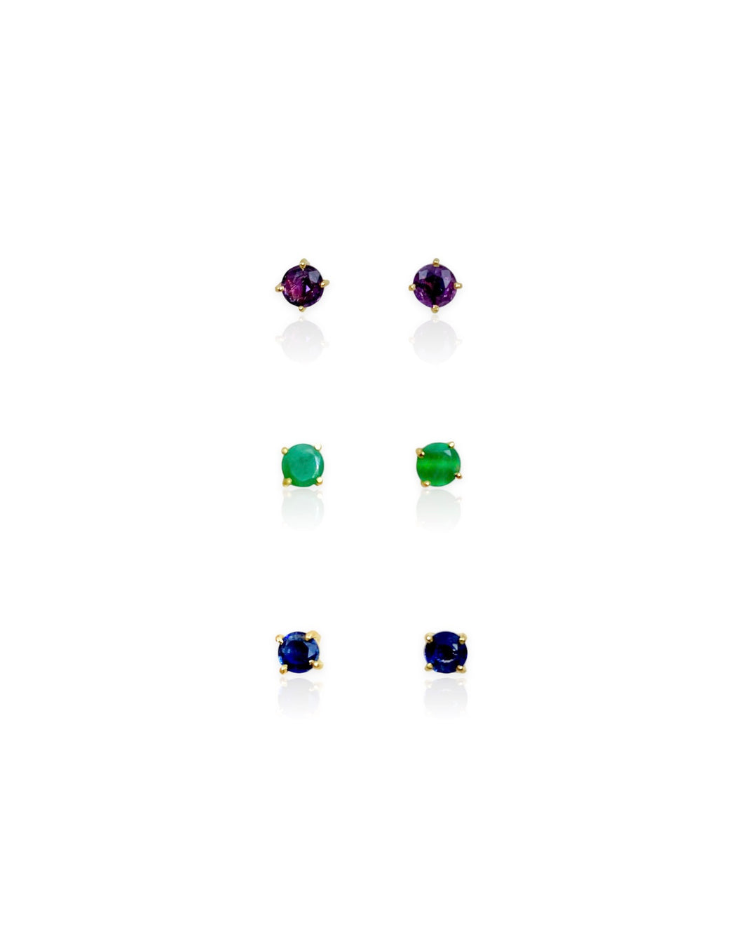 14k Gold Gemstone Stud Earrings