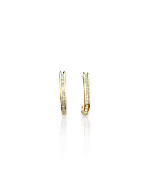 10k Gold Diamond Scoop Earrings