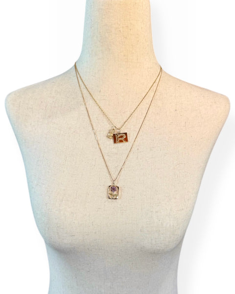 14k Gold Gemstone Flower Charm