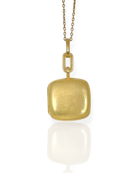 18k Gold Monica Rich Kosann Slim Viv Locket Necklace (15.875", 17")