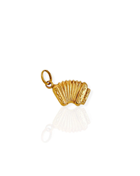 18k Gold Accordion Charm