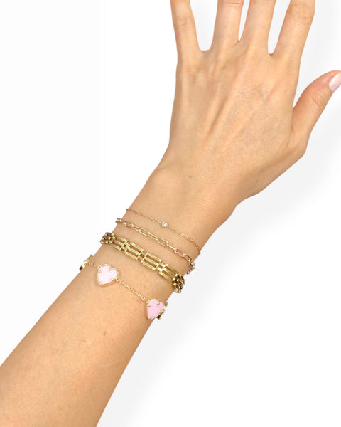 14k Gold Bookchain Bracelet (7.125")