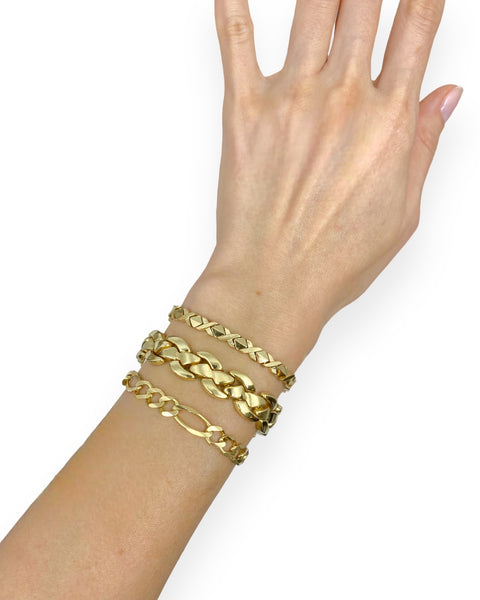 14k Gold Fancy Link Bracelet (7")