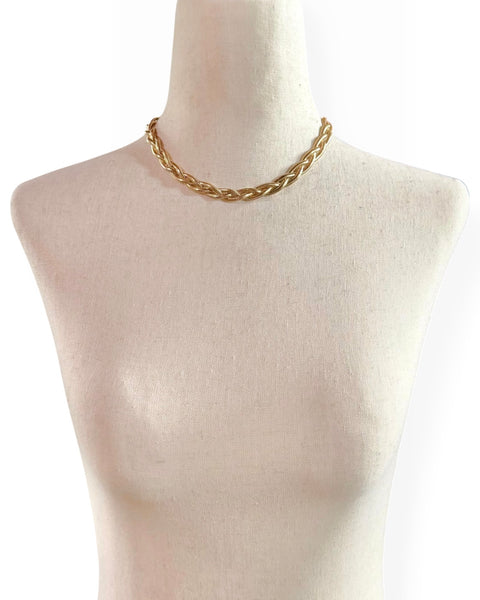 14k Gold Braided Snake Chain Necklace (16")