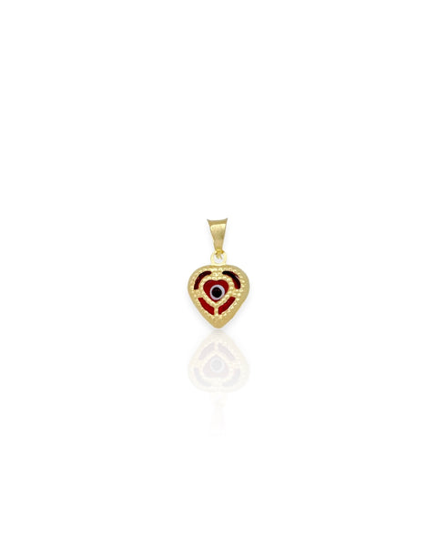 14k Gold Heart Evil Eye Charms