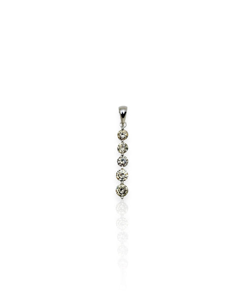 14k White Gold Graduated Diamond Bar Charm