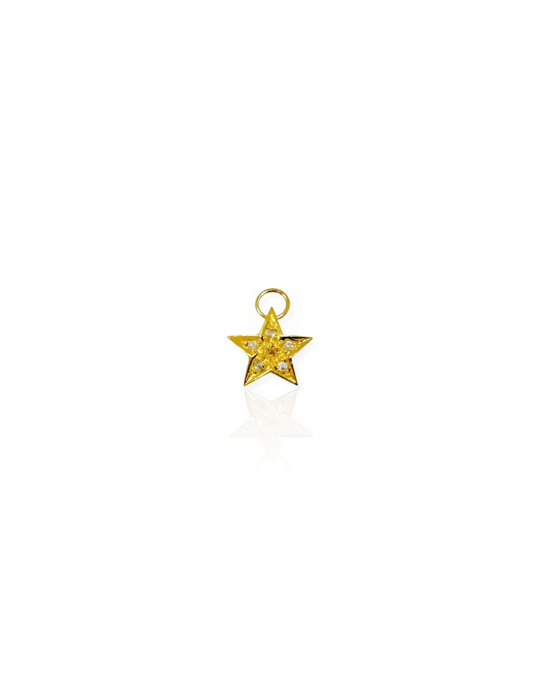 18k Gold Diamond Star Charm