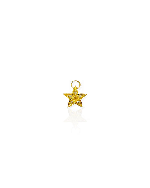 18k Gold Diamond Star Charm
