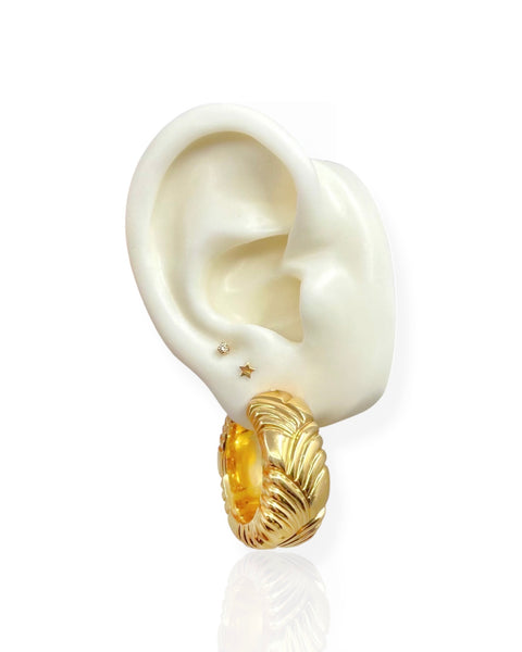 14k Gold Chunky Hoop Earrings