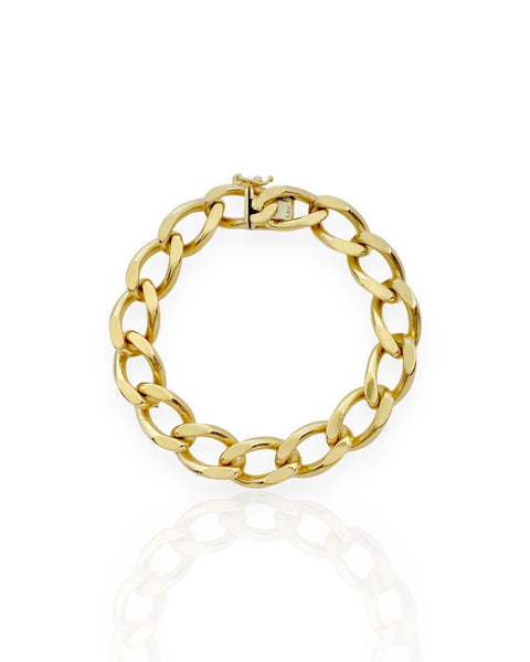 14k Gold Curb Chain Bracelet (7
