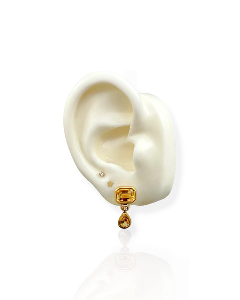 18k Gold Citrine Drop Earrings