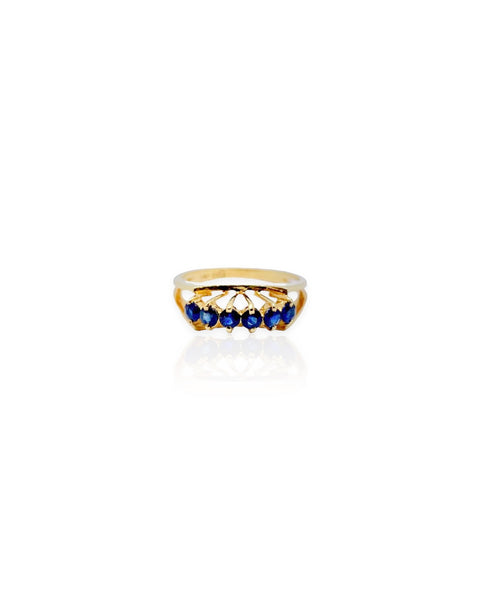 14k Gold Tiered Sapphire Ring (5.75)