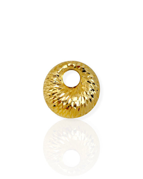 14k Gold Diamond Cut Circle Charm