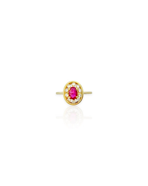 14k Gold Ruby and Diamond Ring (6.25)